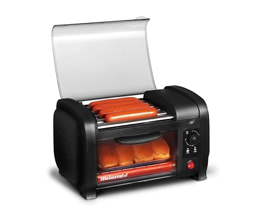 Elite Cuisine Hot Dog Toaster Oven A fun novelty hot dog roller that can cook up