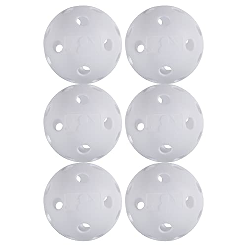 Franklin Sports Plastic Baseballs - Indestruct-A-Ball Plastic Batting Practice Baseballs - Plastic Training Balls - MLB Official Size - White - 6 Pack, 9 inch (Baseball)