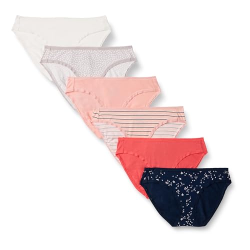 🔥 SELTEN SO GÜNSTIG (-10%) Amazon Essentials Women's 6-Pack Cotton Bikini Underwear Underwear, Stars & Dots, M