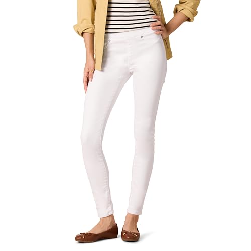 Amazon Essentials Women's Mid-Rise Stretch Pull-On Jegging - Discontinued Colors, White, 12