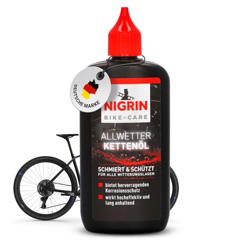 (-35%) NIGRIN BIKE-CARE Allwetter-Kettenöl, 100 ml Flasche, Fahrradkettenöl, verringert Reibung, macht Fahrradketten leichtläufig