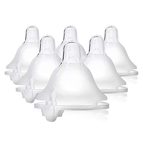 Evenflo Feeding Piece of 6 Balance Plus Wide Neck Nipples for The Balance Plus Wide Neck Baby Bottles, 0 Months and Up