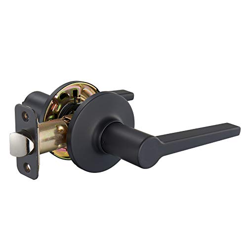 Amazon Basics Manchester Door Lever - Passage - Matte Black, 1-Pack