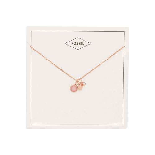(-29%) Fossil Halskette für Frauen, Rose-Gold-Ton Edelstahl Halskette, Länge 40cm