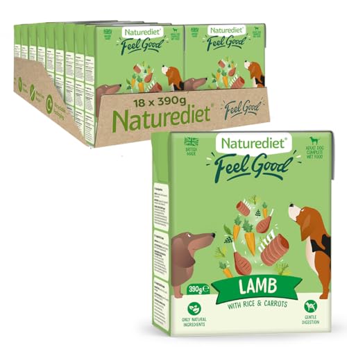 Naturediet - Feel Good Wet Dog Food, Natural and Nutritionally Balanced, Lamb, 390g