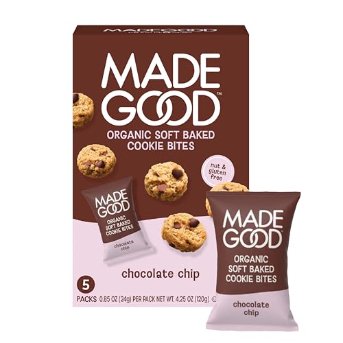MadeGood Chocolate Chip Soft Baked Cookies, Organic Snacks, 0.85oz Each