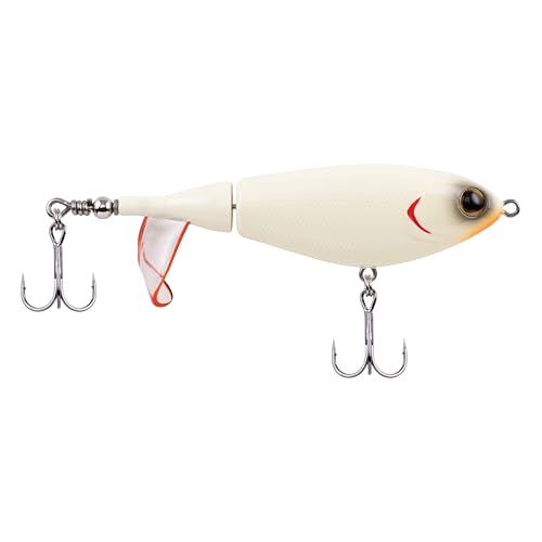 Berkley Choppo Topwater Fishing Lure, Bone, Size 90, Cupped Propeller Tail for Balance of Sound and Spray, Equipped with Sharp Fusion19TM Hook