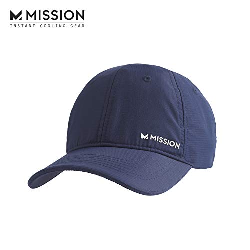 MISSION Cooling UPF Performance Hat - Unisex One Size Cap for Workouts, Golf & Running - Sweat & Water Activated Technology (Navy)