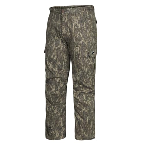 Mossy Oak Cotton Mill 2.0 Camo Hunting Pants for Men Camouflage Clothes, Bottomland, Large