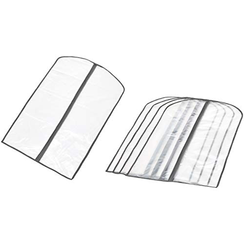 Amazon Basics Zippered Peva Garment Storage Bag, 5-Pack, WhiteMISSLO 10" Gusseted All Clear Garment Bags for Hangi