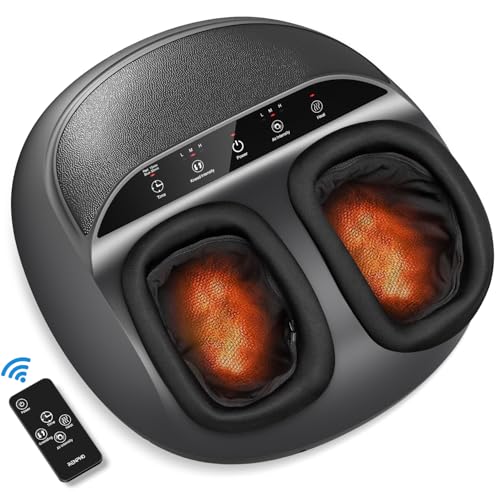 RENPHO Shiatsu Foot Massager with Heat, Feet Massager for Neuropathy Plantar Fasciitis Relief, FSA Eligible, 3 Heat Levels Foot Massage with Wireless Control, Size 13