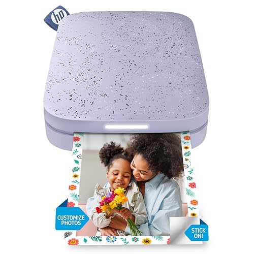 HP Sprocket 2x3" Instant Smartphone Photo Printer - Portable Color Wireless Mobile Printer - Zink Sticky-Back Photos - Print from Compatible iOS & Android Devices with Bluetooth w/Fun App - Purple