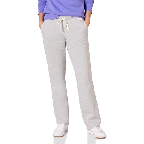 Amazon Essentials Women's Straight Leg Sweatpants with Drawstring for Women, Fleece - (Available in Plus Size), Light Grey Heather, X-Large
