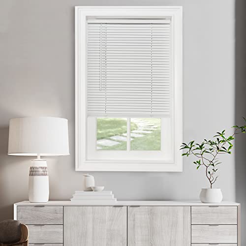 Cordless mini blinds white