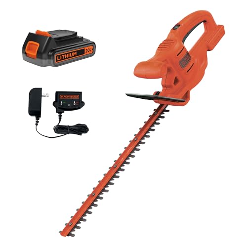 BLACK+DECKER 20V MAX Hedge Trimmer Cordless, 18 inch, Battery and Charger Included, Light Weight Reduced Vibration Bush 