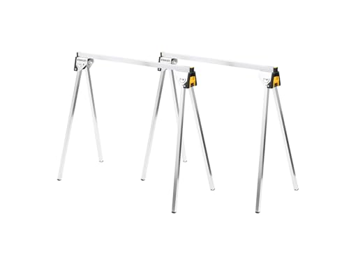 (-50%) Stanley STST81337-1 Unterstellbock-Paar aus Metall Höhe 736mm belastbar bis 340 kg, Silber, Multicolor