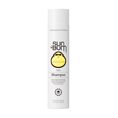 Sun Bum Curls Shampoo - Moisturizing Hair Treatment for Wavy and Curly Hair - Frizz Free Finish - Enrich with Coconut Oil and Seaweed Protein - UV Protecting - Vegan and Cruelty Free - 10 oz