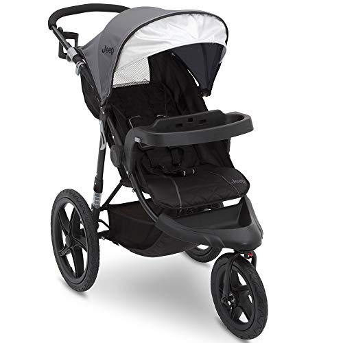 Jeep Classic Jogging Stroller by Delta Children, GreyInfant Newborn Baby Stroller - 2 in 1 Convertible Stroller with Re