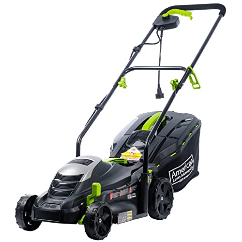 American Lawn Mower Company 50514 14" 11-Amp Corded Electric Lawn Mower, BlackAZZUNO 21V 12-inch Brushless Weed Wa