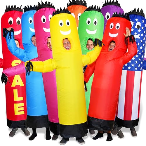 LookOurWay Inflatable Tube Man | Funny Inflatable Costume Adult for Halloween | Viral Adult Inflatable Costume for Men & Women | Group or Couples Costumes | Red