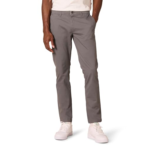 ⚡ BLITZDEAL (-18%) Amazon Essentials Herren Chinohose, Komfortabler, Gewaschener Stretch, Skinny-Passform, Grau, 30W / 34L
