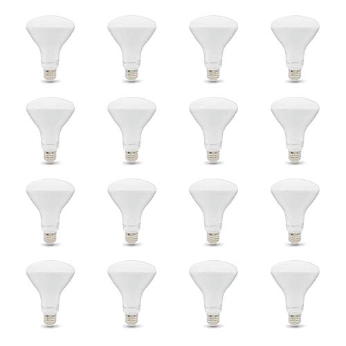 Amazon Basics BR30 LED Light Bulb, 65 Watt Equivalent, Energy Efficient 11W, E26 Standard Base, Daylight White 5000K, Dimmable, 10,000 Hour Lifetime , 16-Pack