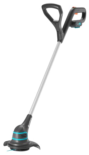 Gardena Akku-Trimmer SmallCut Li-23R: Rasentrimmer, 230 mm Schnittkreis, langlebige Kunststoffmesser, 2 Handgriffe, Li-Ionen-Akku (9822-20)