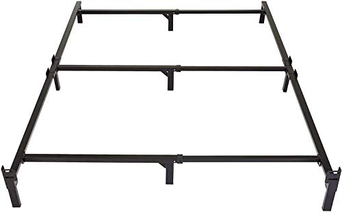Amazon Basics Metal Bed Frame(Box Spring Required), 9-Leg Base for Box Spring and Mattress, King, Tool-Free Easy Assembl