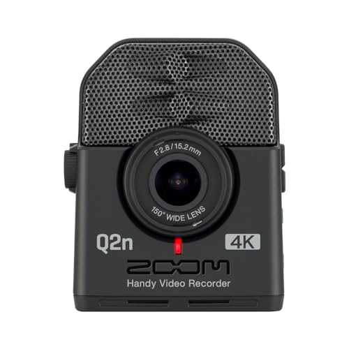 Zoom Q2n-4K Handy Video Recorder, 4K/30P Ultra High Definition Video, Compact Size, Stereo Microphones, Wide Angle Lens, for Recording Music, Video, YouTube Videos, Livestreaming