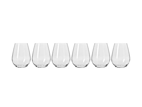Krosno Harmony Stemless Wine Glass 440ML 6pc Gift Boxed