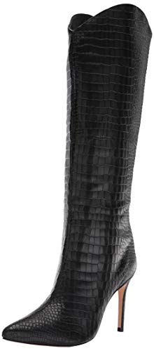 SCHUTZ Women's Maryana Leather Dress Boot (7.5, Black)