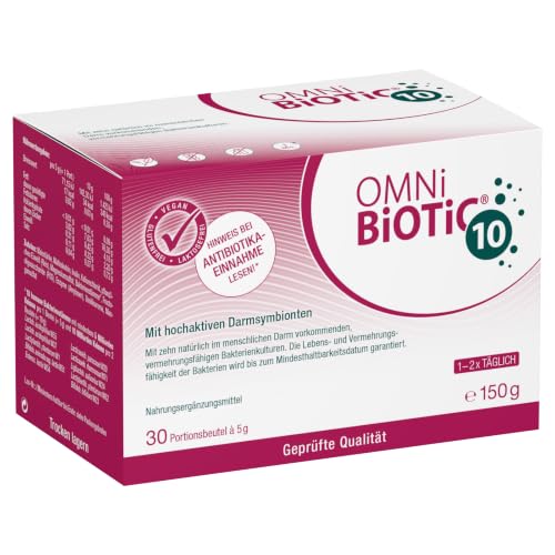 (-24%) OMNi BiOTiC 10 | Antibiotikum? Darmflora ergänzen | Empfehlenswert ab dem ersten Tag einer Antibiotika-Therapie | Pulver | Zur täglichen Anwendung | Mit Inulin | Vegan | Glutenfrei | 30 Portionen