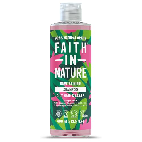 Faith In Nature Natural Dragon Fruit Shampoo, Revitalising for Oily Hair & Scalp, Vegan & Cruelty Free, No SLS, Silicones or Parabens, 400ml