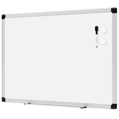 Amazon Basics Magnetic Dry Erase Whiteboard, 24"W x 18"H, Aluminium Frame, Silver/WhiteDry Erase Lapboards, H