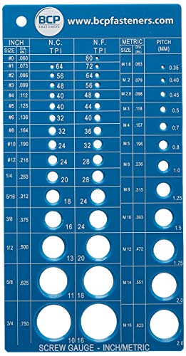 Screw Thread Gauge | Metric and SAE | Recommends Drill Bit & Tap Size (BCP675)