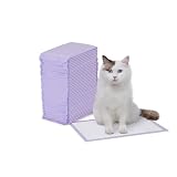 Amazon Basics Cat Litter Pee Pads, Super Absorbent, Odor Control with Lemon Scent, Disposable, Universal Fit for Multi Cat Litter Box, Purple and White, 40-Pack : Pet Supplies