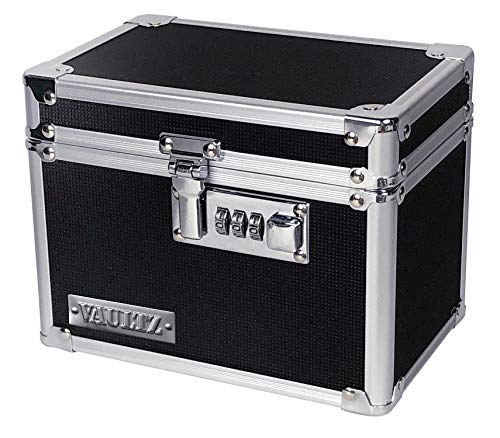 Vaultz Medicine Lock Box - 5 x 7 x 5 Inches - Secure Cabinet Safe with Combination Lock - Ideal for Medications and Small Valuables - Black