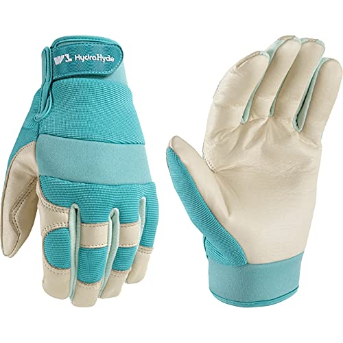 Wells Lamont Women&#x27;s Hybrid Work/Gardening Gloves | Water-Resistant HydraHyde Leather | Small (3204S)Evridwear Lon