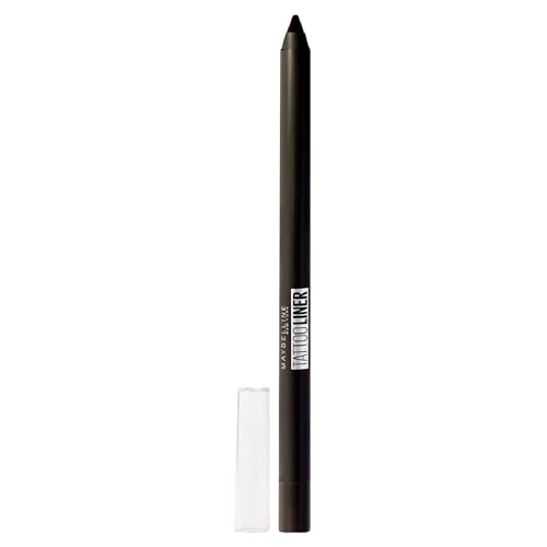 Maybelline New York Waterproof Eyeliner, Long-lasting, Intense Colour, No Smudging and No Fading, Tattoo Gel Liner, 900 Deep Onyx