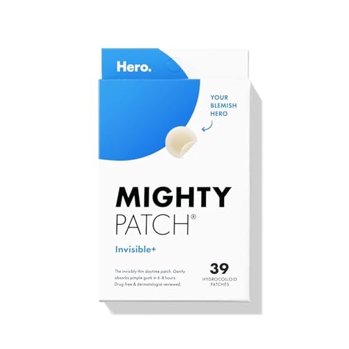 Mighty Patch™ Invisible+ Patch - Daytime Hydrocolloid Acne Pimple Patches for Covering Zits and Blemishes, Ultra Thin Spot Stickers for Face and Skin (24 Medium and 15 Small Patches)