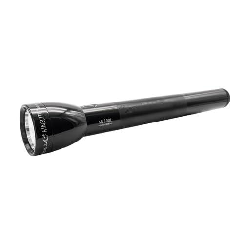 MagLite ML300L 4D LED Flashlight – 1002 Lumens, Long Runtime, Adjustable Beam, Water-Resistant, Aluminum Body – Black