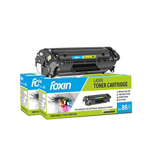 FOXIN FTC 88A/CC388A Black Laser Toner Cartridge Compatible for HP Laserjet Printer M1136, MFP, P1007, P1106, P1108, P1008, M1213nf, MFP, M126nw MFP, 