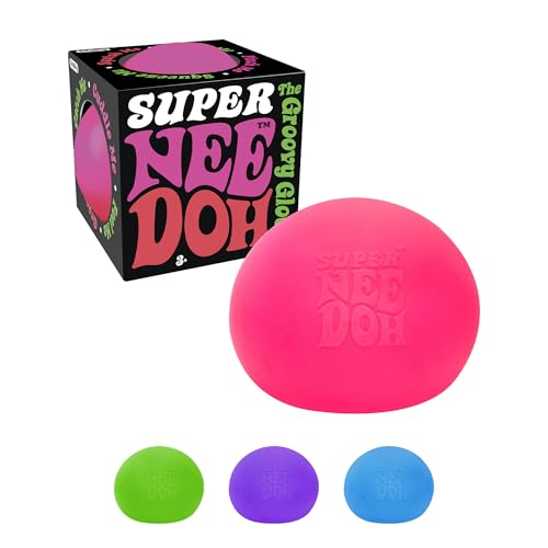 Schylling Brand Original Super Nee Doh Stress Ball Fidget Toy - Huge 4.5" in Diameter - Jumbo Squishy Squeezy Fun - Colors Assorted - Ages 3+