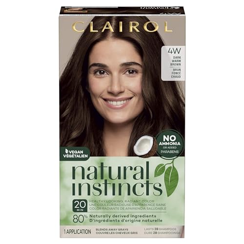 Clairol Natural Instincts Demi-Permanent Hair Dye, 4W Dark Warm Brown Hair Color, Pack of 1
