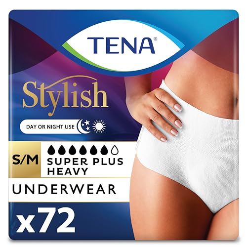 TENA Incontinence Underwear for Women, Super Plus Absorbency, Small/Medium, 72 Count