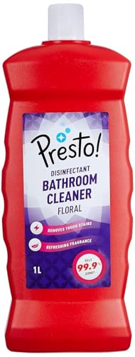 Amazon Brand - Presto! Bathroom Cleaner | Floral | 1 Litre | Suitable For Bathroom Floors, Slabs, Wall Tiles, Sinks, Basins, Stainless Steel Taps & Sh
