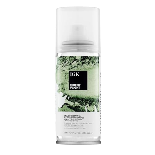 IGK Direct Flight Matcha Dry Shampoo, No White Residue, Travel 2 Oz