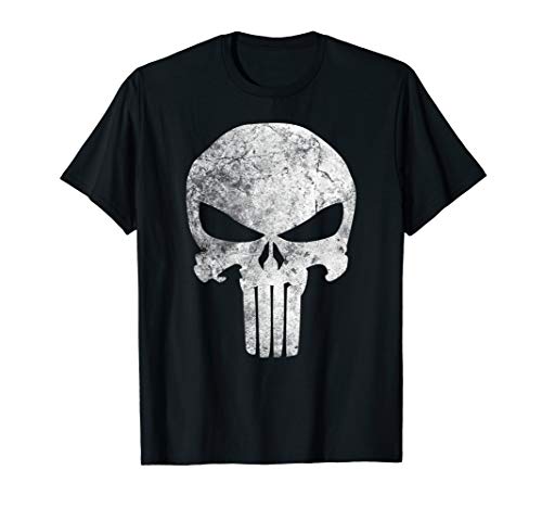 Marvel Comics Punisher Skull Symbol Distressed T-Shirt