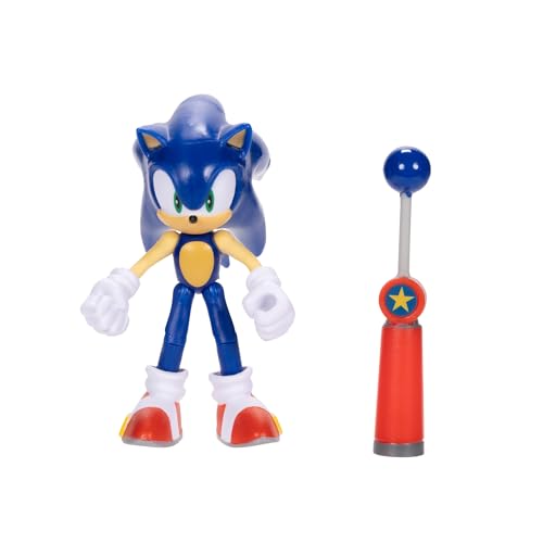 Sonic The Hedgehog 4-inch Sonic Action Figure with Blue Checkpoint Accessory. Ag