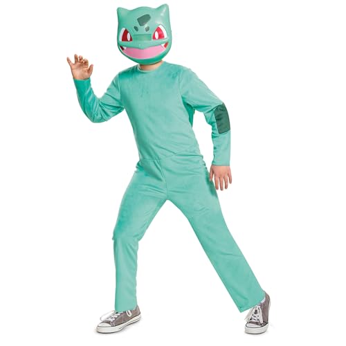 Pokemon Costume Bulbasaur for Kids, Children's Classic Character Outfit, Child Size Medium (7-8) Green